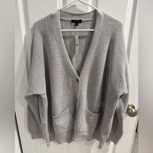 J. Crew Women's Oversized Cotton/Cashmere Cardigan